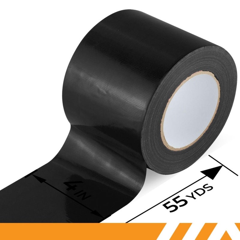 GTSE Wide Duct Tape, Black, 4 Inches x 55 Yards (164 ft), Heavy Duty, Waterproof Repair Tape for Indoor or Outdoor Use, 1 Roll - Image 4